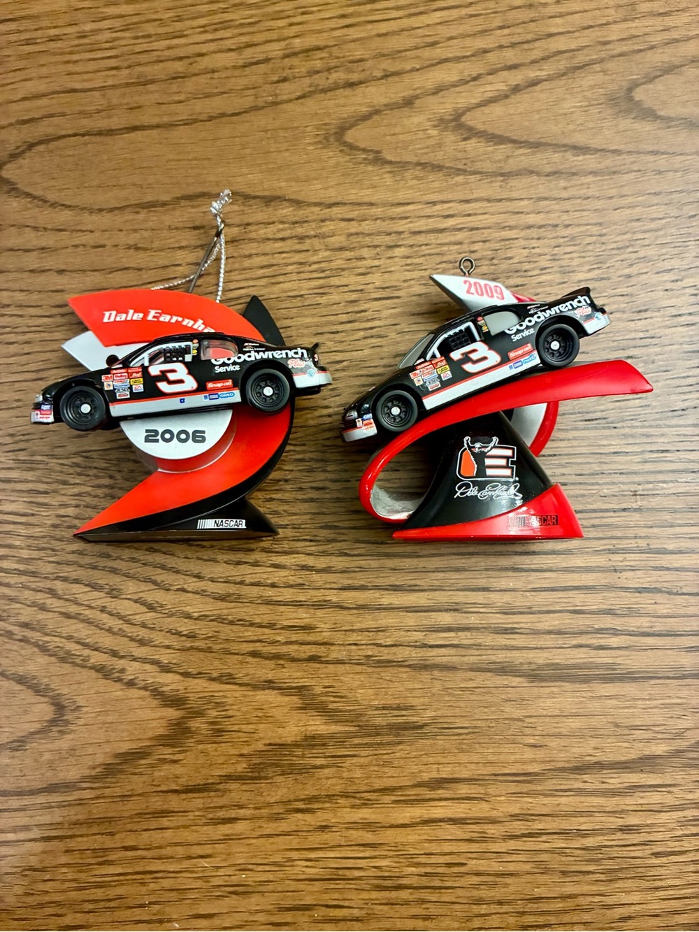 Nascar Dale Earnhardt #3 vintage Black and Red Ornament set of 2
